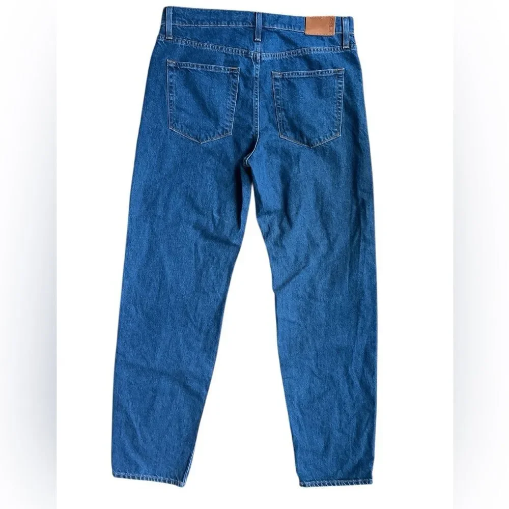 J. Crew Mid-Rise Slouchy Straight Jeans Size 28 Blue Denim editorial minimalist